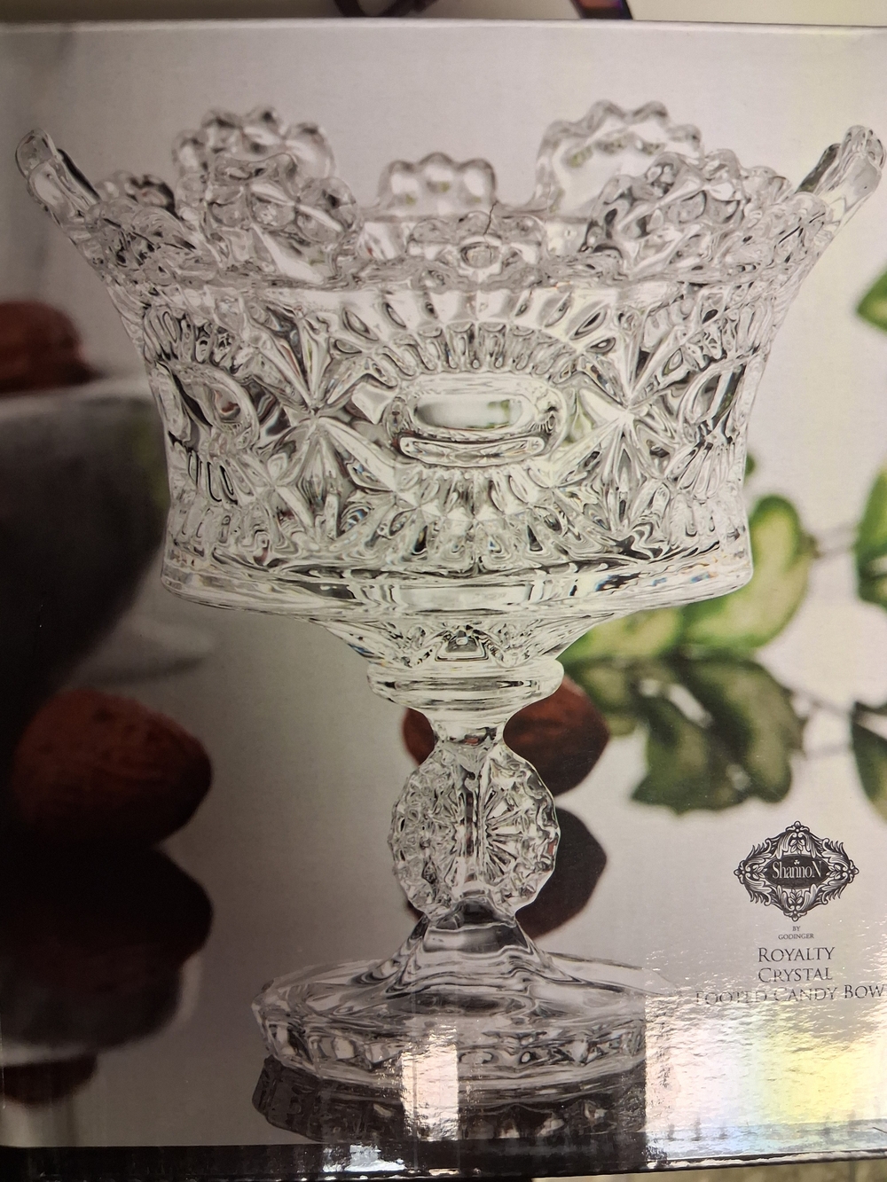Godinger Clear Cut Crystal Pedestal Candy Compote